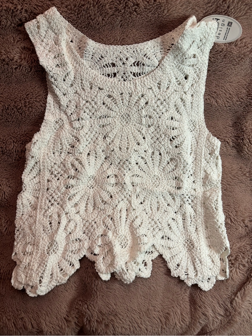 White Crochet Lace Sleeveless Top | Made in Thailand